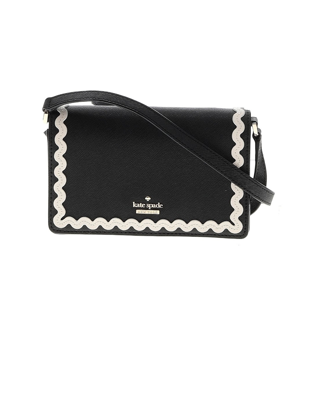 kate spade Black Crossbody with Cream Scallop Trim